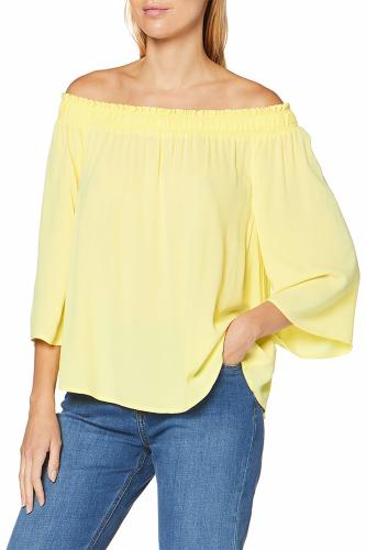 Esprit γυναικεία μπλούζα μονόχρωμη με κάρμεν λαιμόκοψη - 050EE1F316 Κίτρινο 34